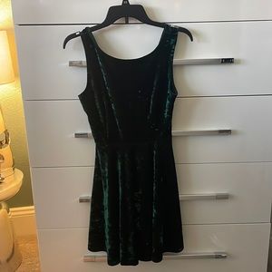 Forest green, velvet dress